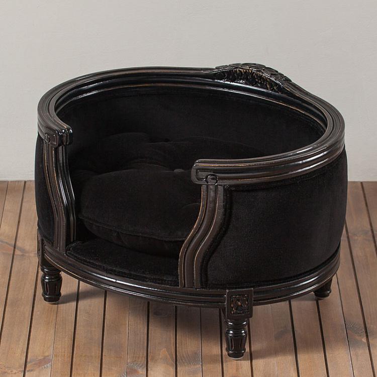Чёрный диван для собак/кошек Георг, S George Sofa Small, Velvet Black