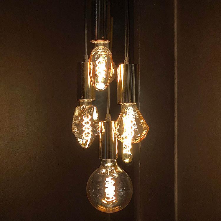 Подвесной светильник с янтарными плафонами Поппурри Lamp Amber Glass Poppuri