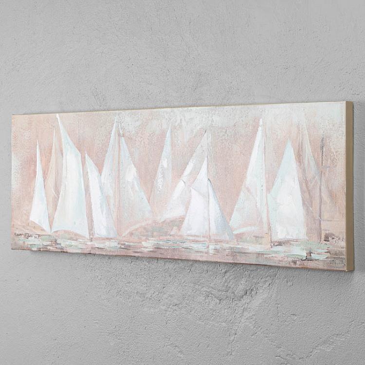 Картина Парусники, акрил, холст Canvas Acrylic Painting Sailing Boats