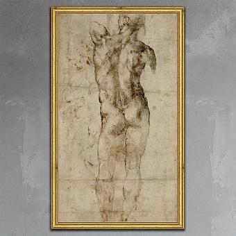 Картина-принт Michelangelo Nude, Gold Frame