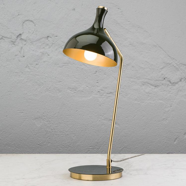 Оливково-золотая настольная рабочая лампа Olive Green And Gold Desk Lamp