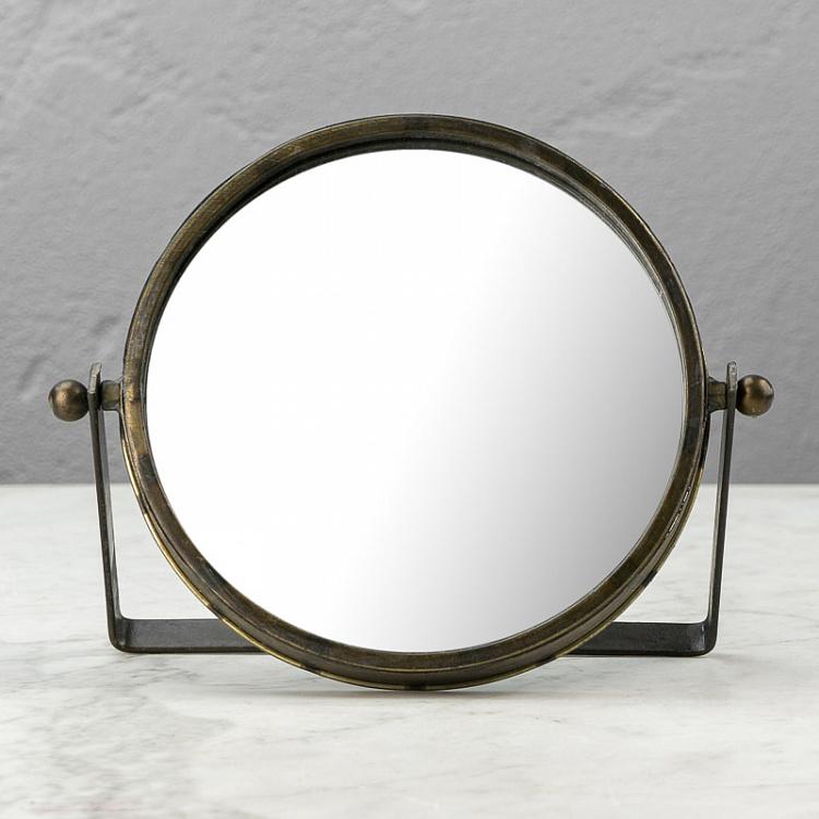 Круглое настольное зеркало из состаренного металла Aged Metal Round Mirror