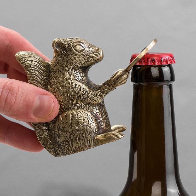 Открывашка Латунная белка  Antique Gold Squirrel Bottle Opener