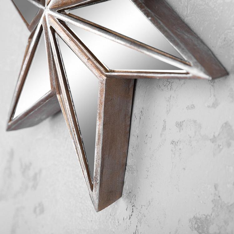 Настенная новогодняя Звезда с зеркальными гранями Wall Star With Mirrors 28,8 cm