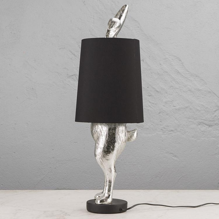 Настольная лампа Робкий кролик с чёрным абажуром Table Lamp Hiding Bunny Black