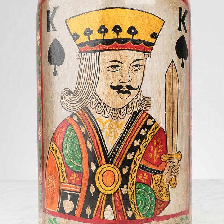 Бутылка с ручной росписью Король пик Handpainted Glass Bottle King Of Spades