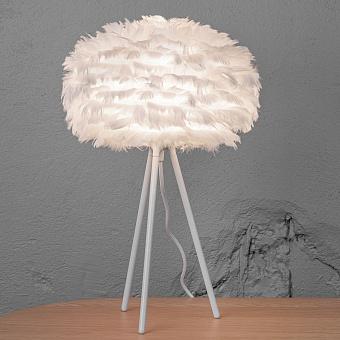 Настольная лампа Eos Table Lamp With White Tripod Mini перья White Feathers