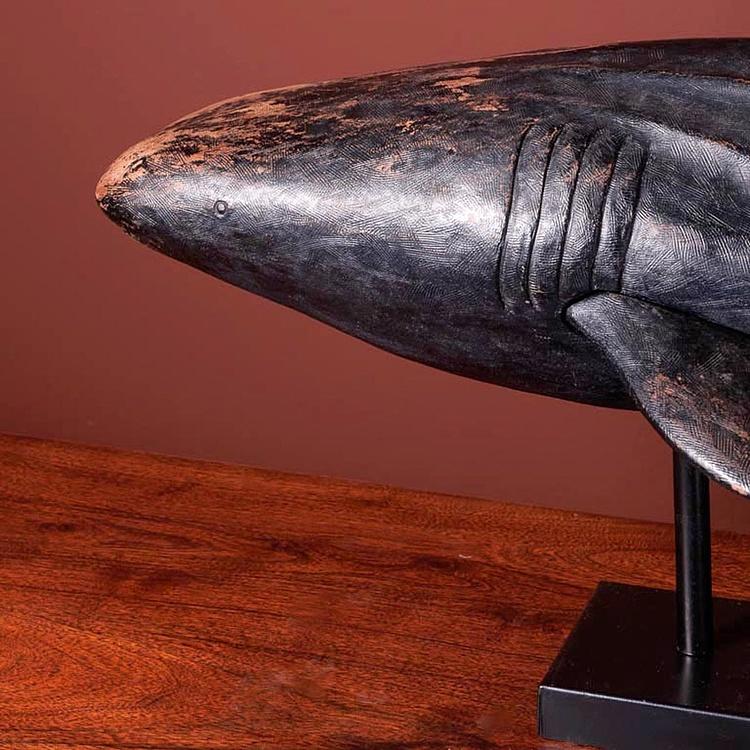 Статуэтка на подставке Чёрная акула, L Black Shark On Metal Base Large