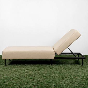 Садовый шезлонг-лежак Chic Lounger, Black акриловая ткань Lead Chine - ракурс 3