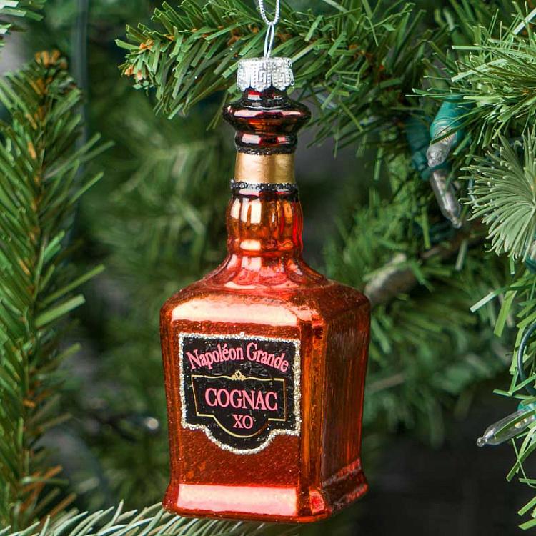 Glass Hanger Cognac Bottle 11 cm