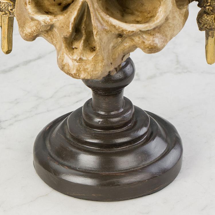 Статуэтка Череп в золотистом кокошнике Skull In Kokoshnik