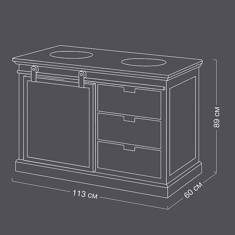 Тумба с раковиной Karelia Single Vanity With Sliding Door DB - ракурс 15