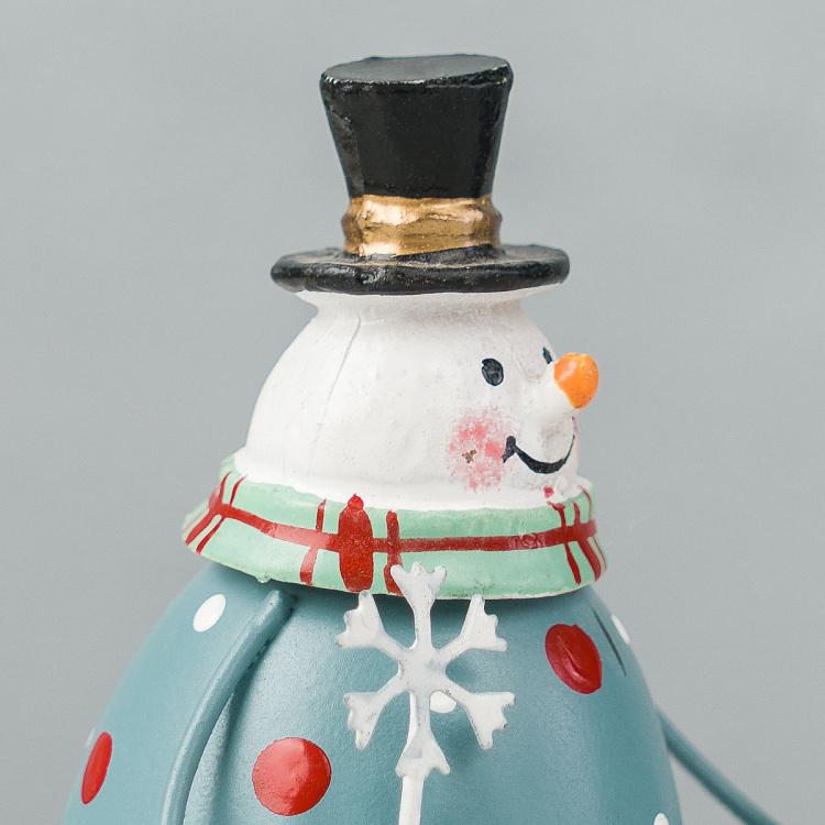 Новогодняя фигурка Металлический снеговик Metal Snowman Figurine 10 cm