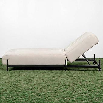 Садовый шезлонг-лежак Luna Lounger, Black акриловая ткань Light Stone - ракурс 3
