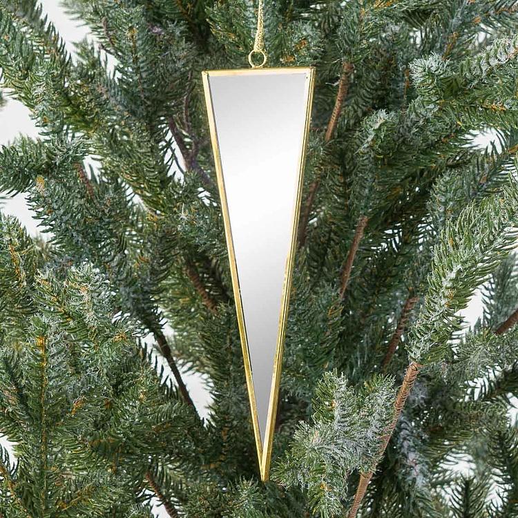 Новогодняя подвеска Зеркальный треугольник, M Triangular Mirror Pendant 20 cm