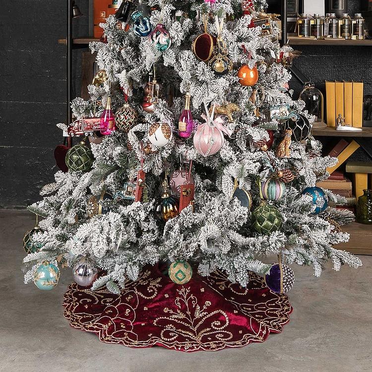 Бордовый коврик-юбка под ёлку большой Christmas Tree Skirt Burgundy 120&nbsp;cm
