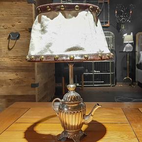 Tea Kettle Table Lamp With Canvas Shade
