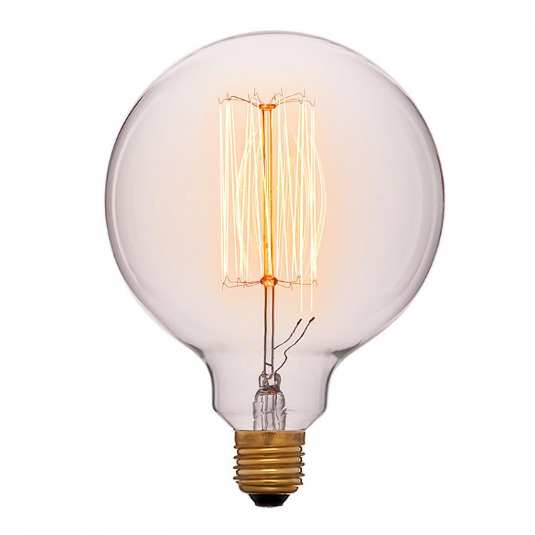 Лампа накаливания Эдисон Глобус Скрэтч L E27 60Вт, прозрачная колба Edison Globe Clear Scratch L E27 60W