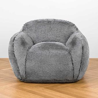 Кресло Snug Chair искусственный мех Grizzly Grey - ракурс 2