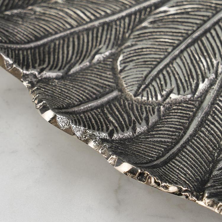 Металлический поднос Перья  Feather Metal Tray