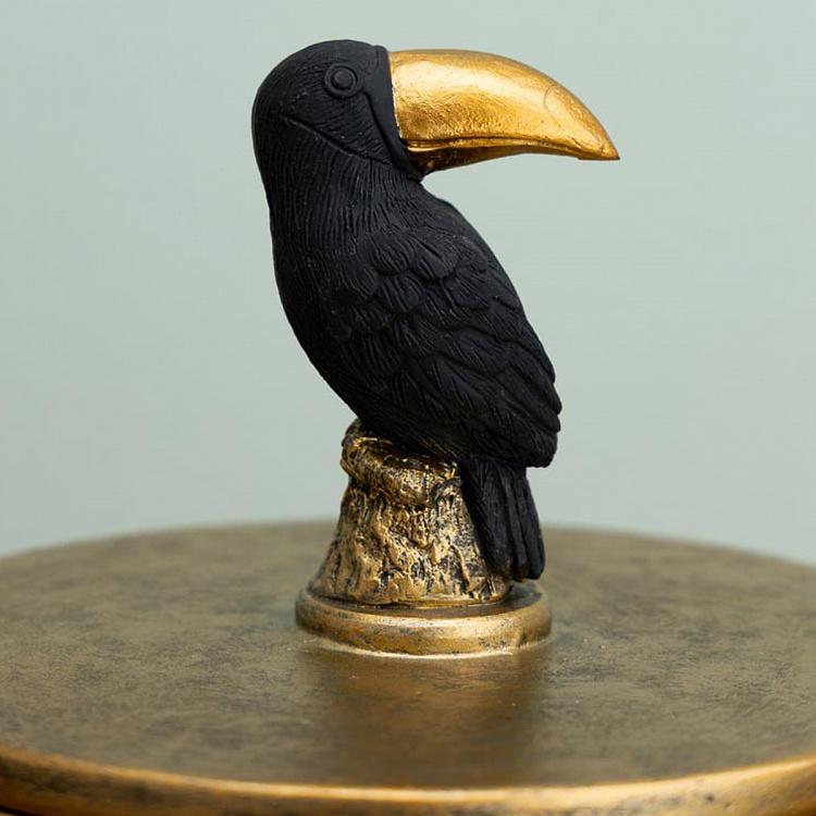 Шкатулка золотистая с туканом на крышке Golden Box With Toucan Lid