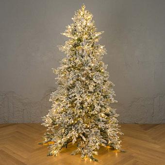 Snow-Covered Spruce Tree With Built-in LED Garland 800 Bulbs 230 cm