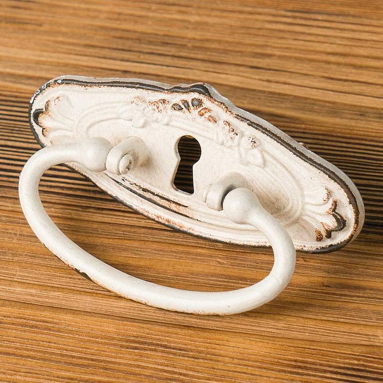Мебельная ручка-скоба Замочная скважина Antique Handle White