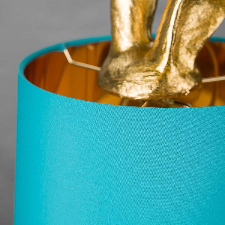 Настольная лампа Робкий кролик с бирюзовым абажуром Table Lamp Hiding Bunny Turquoise