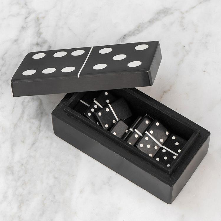 Чёрная шкатулка с набором домино дисконт Black Domino Box discount
