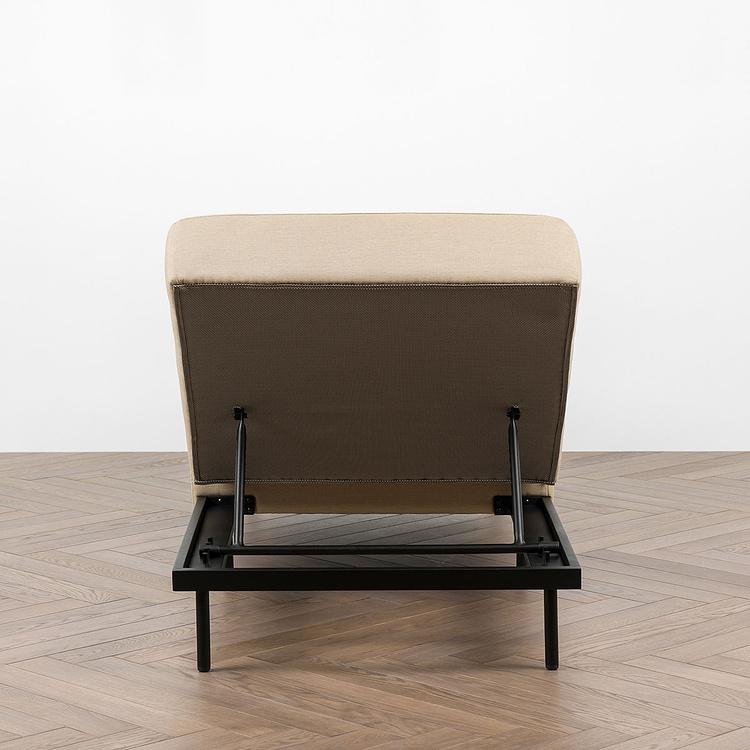 Садовый шезлонг-лежак Chic Lounger, Black акриловая ткань Heather Beige - ракурс 5