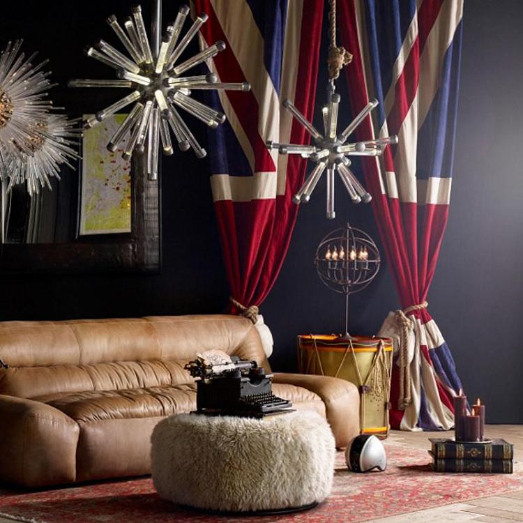 Пара портьер с британским флагом Curtains Vintage Union Jack 300x380 cm