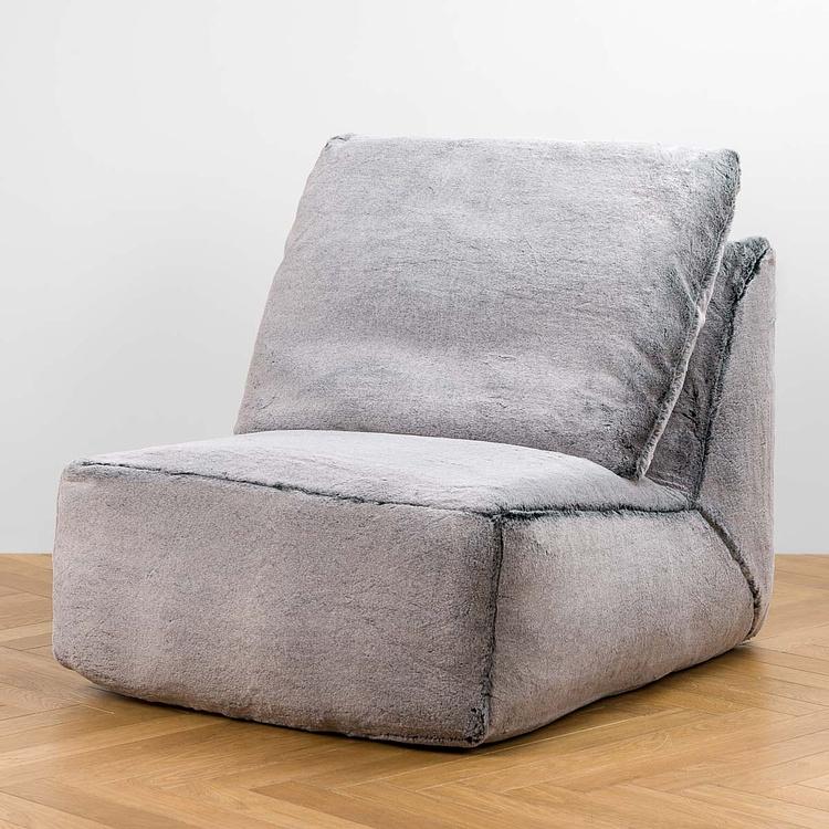 Кресло Lomfy Chair искусственный мех Grizzly Grey