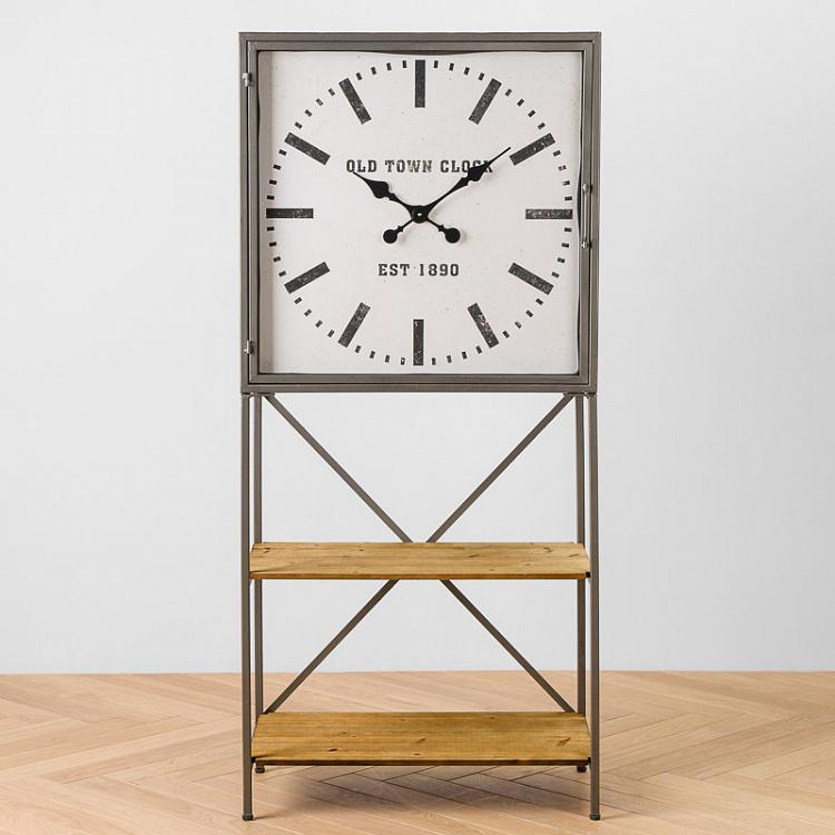 Стеллаж-часы Манчестер Manchester Shelf And Cabinet With Clock Door