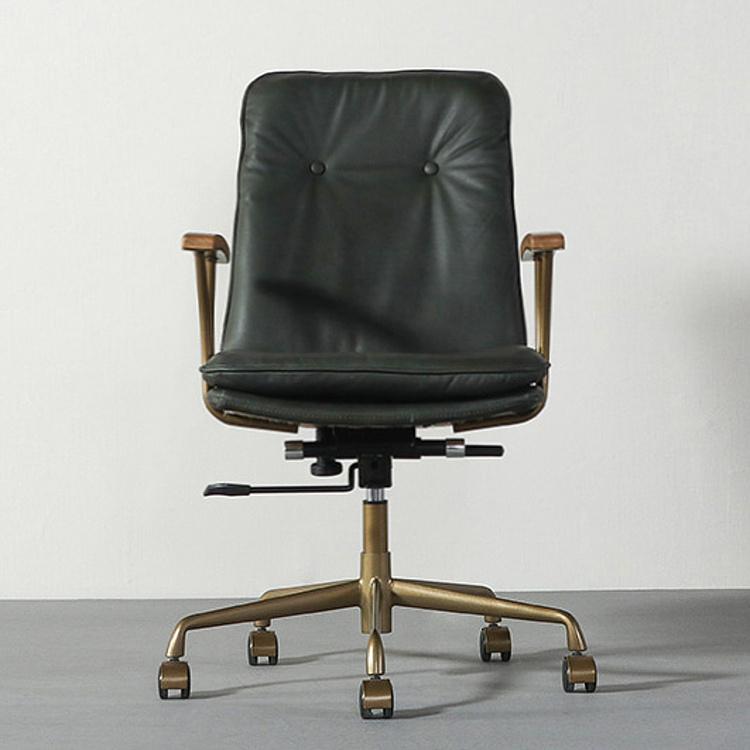 Кресло Ufficio Siena Armchair D натуральная кожа Antique Slate - ракурс 2