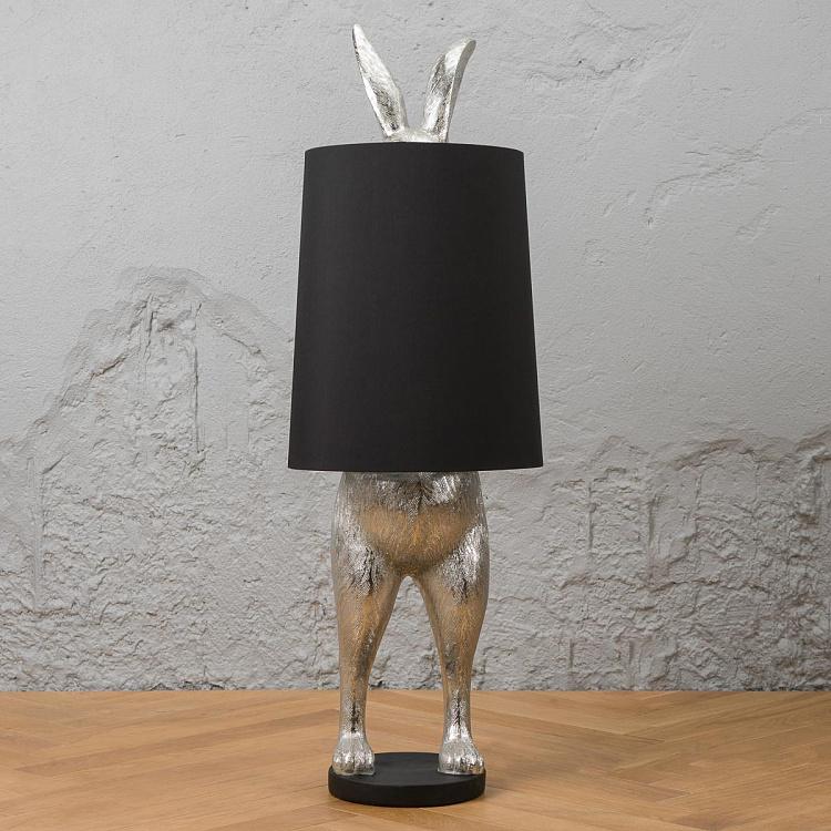 Торшер Робкий кролик с чёрным абажуром Floor Lamp Hiding Bunny Black