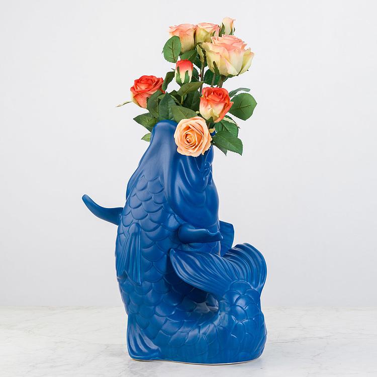 Ваза синего цвета Блабб Blubb Mat Blue Vase