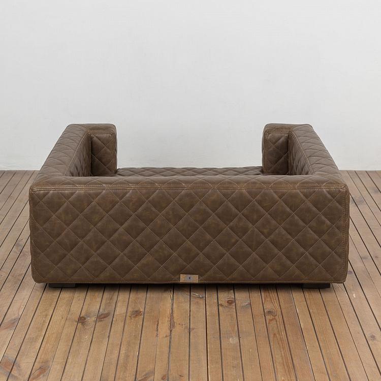 Коричневый диван для собак/кошек Эдоардо с прострочкой Бентли, M Edoardo Sofa Medium, Charcoal Bentley Stitch