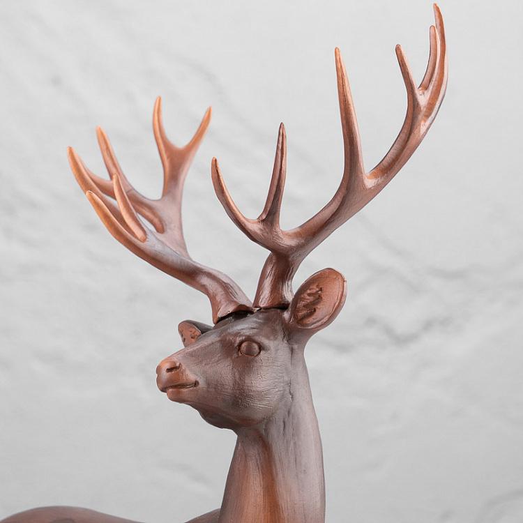 Новогодняя фигурка Прогуливающийся олень Walking Wood Look Deer Brown 46,5 cm