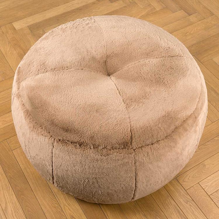 Пуфик Alaska Donut Pouf искусственный мех Big Bear Taupe - ракурс 3