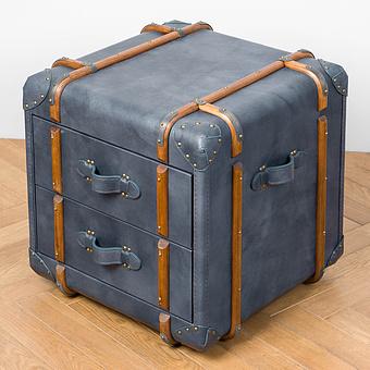 Тумба-сундук Forward Side Table RM натуральная кожа Dark Blue Master