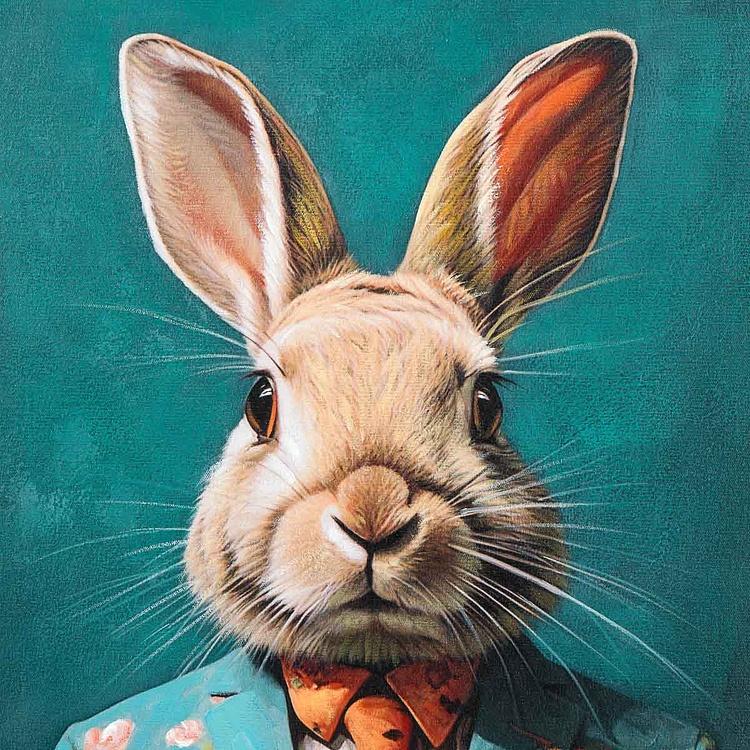 Картина акрилом Canvas Acrylic Painting Flower Jacket Rabbit - ракурс 3