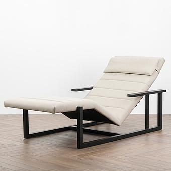 Садовый шезлонг-лежак Roxy Lounger, Black акриловая ткань Light Stone - ракурс 2