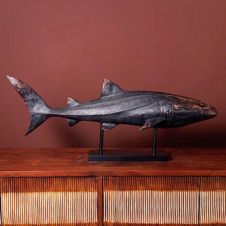 Статуэтка на подставке Чёрная акула, L Black Shark On Metal Base Large