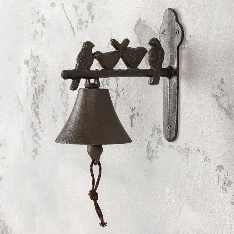 Настенный металлический колокольчик Wall Bell With Bird