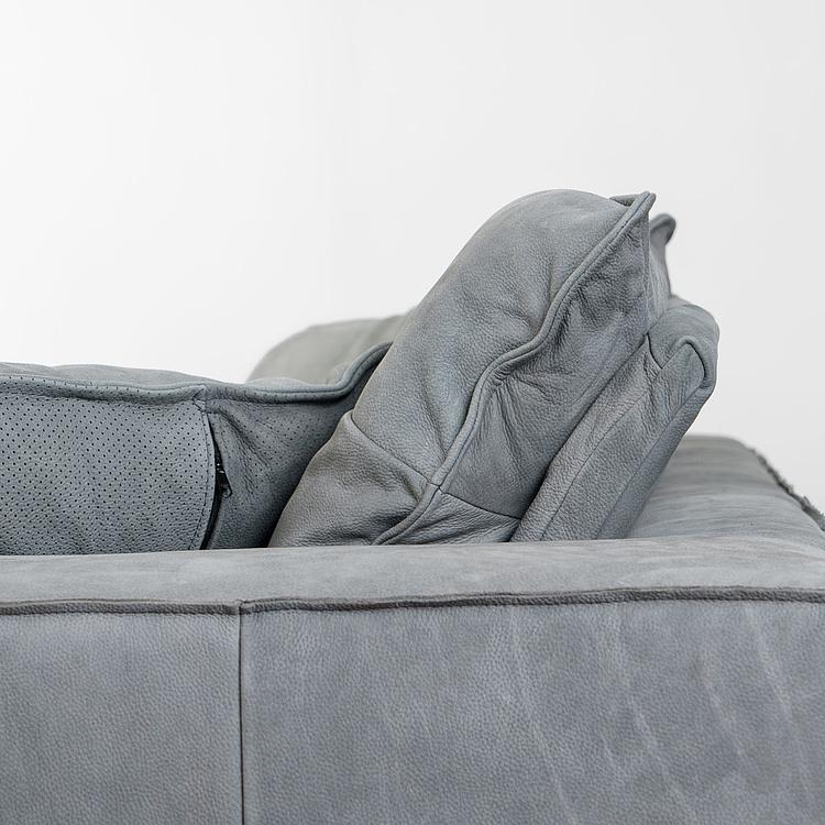 Трёхместный кожаный диван Сити, ножки цвета латуни City 3 Seater, Brass Metal Leather RM