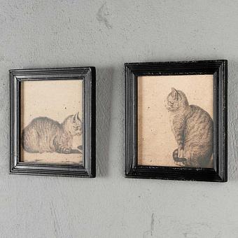 Set Of 2 Frames With Cats Without Glass