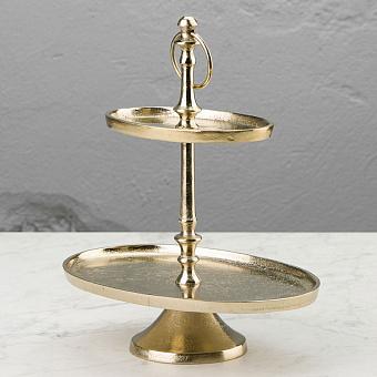 2 Tier Oval Plate Gold