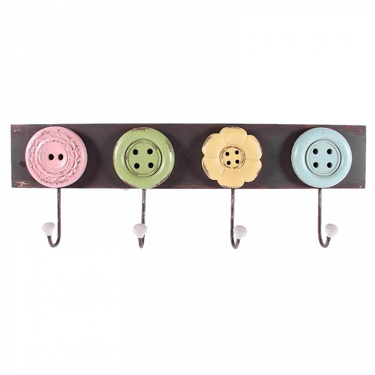 Coat Rack With 4 Hooks Buttons