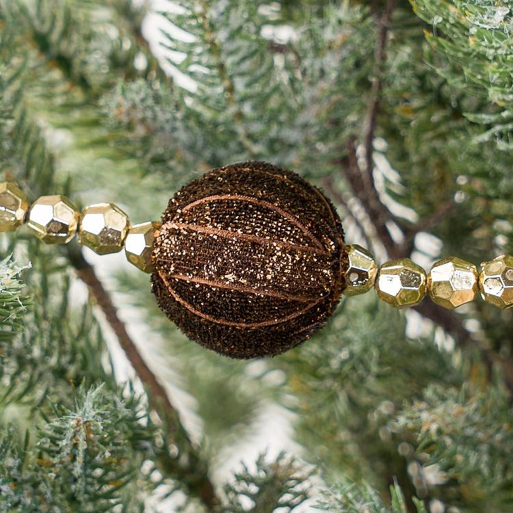 Гирлянда из Золотистых и коричневых шаров Garland With Balls Gold And Brown 182 cm