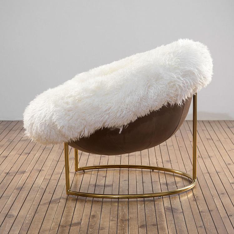 Кресло Пещера, ножки цвета латуни Cave Chair, Shiny Brass